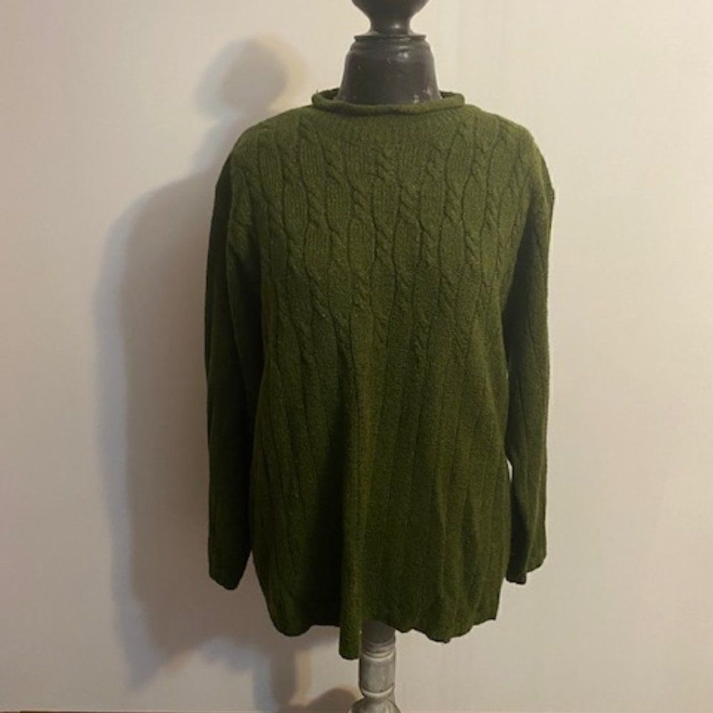 Green Cable knit sweater, size 26/28